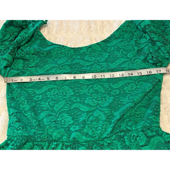 GB Brand Green Lace Romper Shorts High-Rise Polyester Blend Junior's Size L-READ - Picture 9 of 16